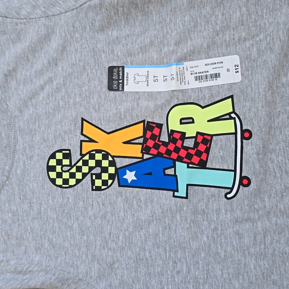 OKIE DOKIE TODDLER BOYS GRAY SHORT SLEEVE SKATER TEE SHIRT & SWEATPANTS 5T - Picture 3 of 13